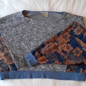 Anthropologie Saturday Sunday cropped floral sweater, size S